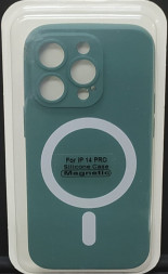 Накладка для i-Phone 14 Pro 6.1&quot; Magsafe силикон темно-зеленая