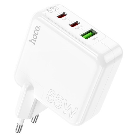  Сетевое зар. устр. Hoco C115A 1USB/2C 65W белое