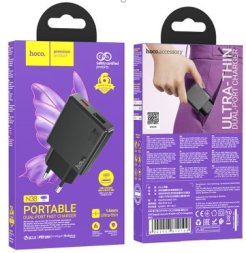 Сетевое зар. устр. Hoco N38 1USB/1C 20W черное