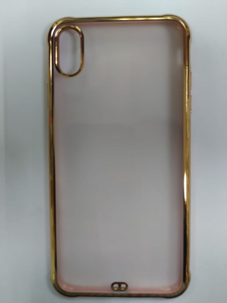 Накладка для iPhone XS Max матовая бока золотые