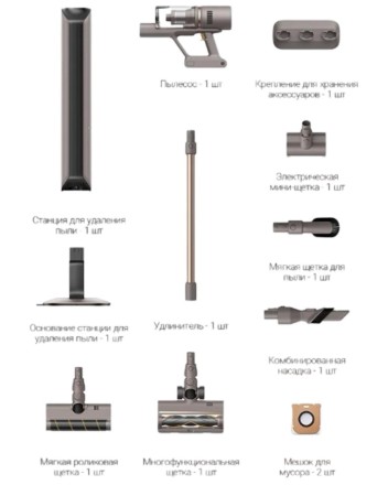  Беспроводной пылесос вертикальный Dreame Z10 Vortech Station Grey EU