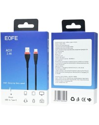 Usb Кабель-зарядка Type-C EOFE AC31 2.4A 1м черный