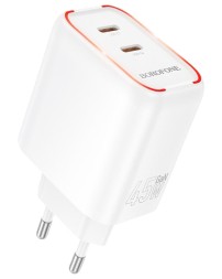 Сетевое зар. устр. Borofone BA90A 2C 45W белое