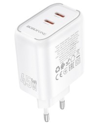 Сетевое зар. устр. Borofone BA90A 2C 45W белое
