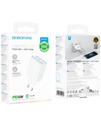 Сетевое зар. устр. Borofone BA90A 2C 45W белое