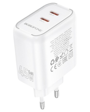  Сетевое зар. устр. Borofone BA90A 2C 45W белое