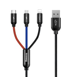 Usb Кабель-зарядка Lighting Baseus 3in1 i-Phone/Micro/Type-C 1,2м (CAMLT-BSY01)