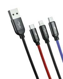 Usb Кабель-зарядка Lighting Baseus 3in1 i-Phone/Micro/Type-C 1,2м (CAMLT-BSY01)