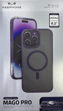  Накладка для i-Phone 15 Pro Keephone Mago Pro Magsafe матовый фиолетовый