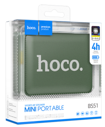 Bluetooth колонка Hoco BS51 BT5.1/1200mAh/4ч/3Вт/TF/AUX зелёная