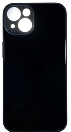  Чехол-накладка для i-Phone 14 силикон (стеклянная крышка) черная