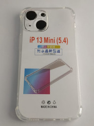 Накладка для iPhone 13 mini силикон тонкий прозрачный противоударный с закрытой камерой тех.пак