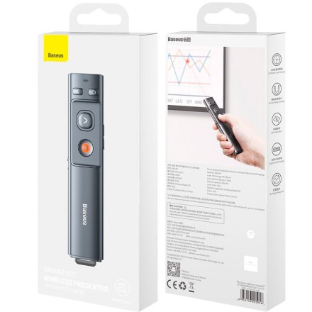  Лазерная указка Baseus Orange Dot Wireless Presenter Red Laser (WKCD000013) черная