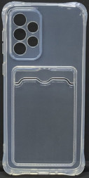 Чехол-накладка силикон с карманом под карту Samsung Galaxy A53 5G прозрачная