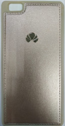 Накладка для Huawei Honor P8 light силиконовая кожзам с логотипом золотая