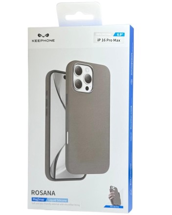  Накладка для i-Phone 16 Pro Max Keephone Rosana MagSnap серый