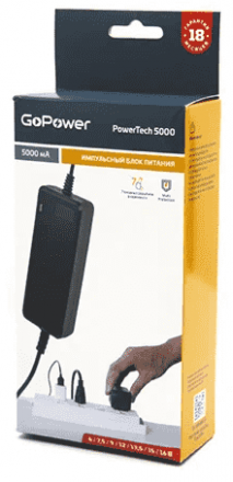  Импульсный блок питания GoPower PowerTech 5000 12V/5000 mA (7 переходников)