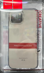 Накладка для i-Phone 14 Hoco Light силикон тонкий прозрачный темный