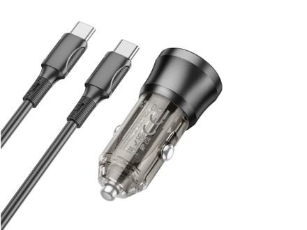  Автомобильное заряд. устр. Borofone BZ24 1C с кабелем TC-TC 20W черное
