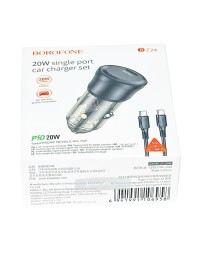 Автомобильное заряд. устр. Borofone BZ24 1C с кабелем TC-TC 20W черное
