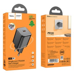 Сетевое зар. устр. Hoco N40 1C 20W черное