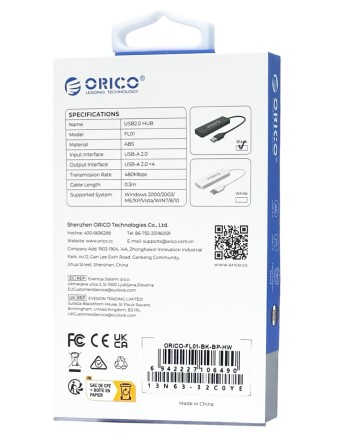  USB-хаб Orico FL01 4xUSB2.0 черный