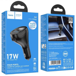 Автомобильное заряд. устр. Hoco Z61 1USB/2C черный