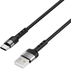 Usb Кабель-зарядка Type-C Borofone BX34 Advantage 2.4A 1м в нейлоновой оплётке чёрный