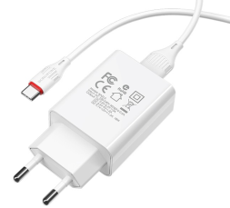 Сетевое зар. устр. Borofone BA21A с шнуром Type-C 1USB 2.1A белое