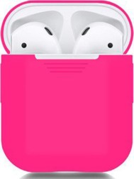 Силиконовый чехол для AirPods ярко-розовый