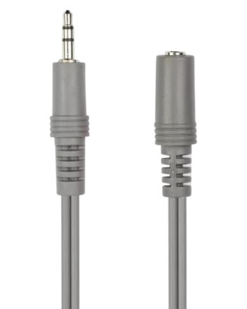  Аудиокабель AUX 3.5мм (папа) на AUX 3.5мм (мама) Smartbuy (KA-325-150) 5м силиконовый серый