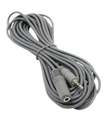  Аудиокабель AUX 3.5мм (папа) на AUX 3.5мм (мама) Smartbuy (KA-325-150) 5м силиконовый серый