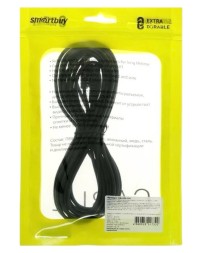 Аудиокабель AUX 3.5мм (папа) на AUX 3.5мм (мама) Smartbuy (KA-325-150) 5м силиконовый серый