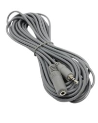 Аудиокабель AUX 3.5мм (папа) на AUX 3.5мм (мама) Smartbuy (KA-325-150) 5м силиконовый серый