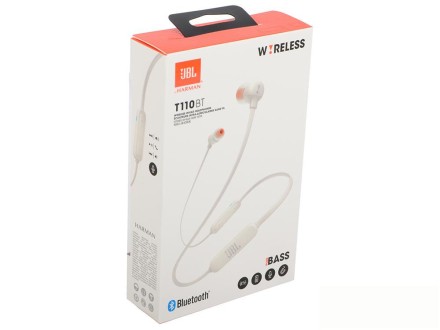 Беспроводные наушники для спорта JBL T110BT BT4.0/120mAh/6ч белые