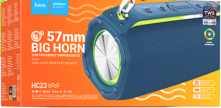  Bluetooth колонка Hoco HC23 BT5.3/2400mAh/6ч/10Вт/TF/FM/USB/AUX синяя