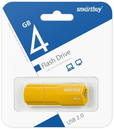  USB флеш накопитель SmartBuy 4GB Clue Yellow (SB4GBCLU-Y)