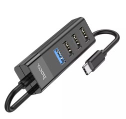 USB-C хаб Hoco HB25 4 порта 3 USB2.0/1 USB3.0 черный