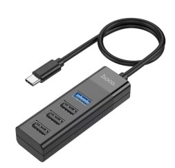 USB-C хаб Hoco HB25 4 порта 3 USB2.0/1 USB3.0 черный