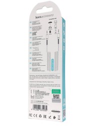 Аудиокабель AUX 3.5мм Hoco UPA31 3м пружина силиконовый черный