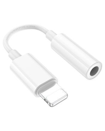  Кабель-переходник Lightning на AUX 3,5mm Borofone BV21 белый