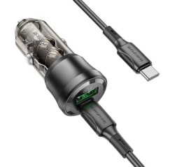 Автомобильное заряд. устр. Borofone BZ25 1USB/1C с кабелем TC-TC 20W черное