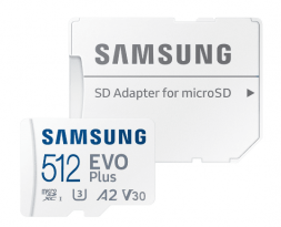 micro SDXC карта памяти Samsung 512GB EVO Plus Class10 UHS-I 130MB/s (с адаптером)