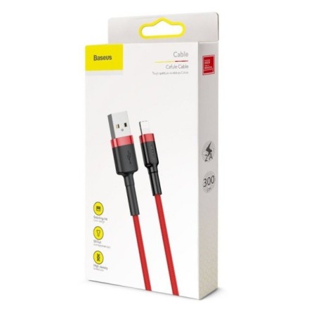  Usb Кабель-зарядка Lightning Baseus Cafule 3м (CALKLF-R09) красный