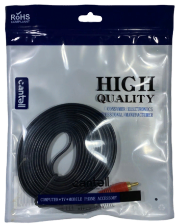  Аудиокабель AUX 3,5mm на 2xRCA Cantell 3м черный