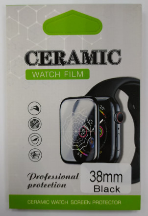 Защитное стекло для Apple watch &quot;38&quot; чёрное Ceramic в коробке
