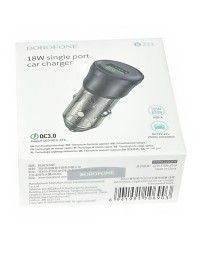 Автомобильное заряд. устр. Borofone BZ23 1USB 18W черное