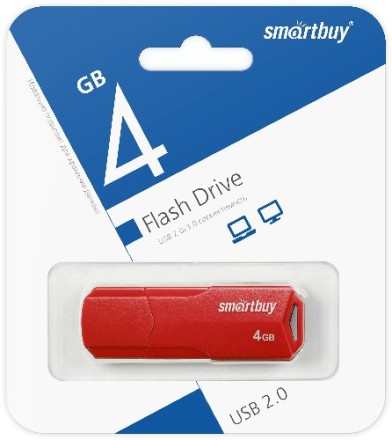  USB флеш накопитель SmartBuy 4GB Clue Red (SB4GBCLU-R)