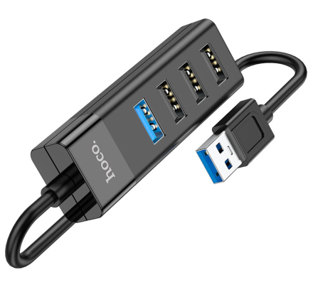  USB-хаб Hoco HB25 4 порта 3 USB2.0/1 USB3.0 черный
