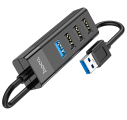 USB-хаб Hoco HB25 4 порта 3 USB2.0/1 USB3.0 черный